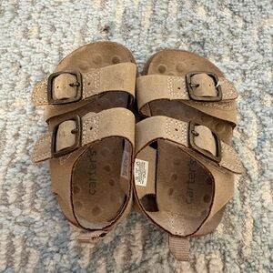 Carters Kids' Tan Double-Buckle Sandals